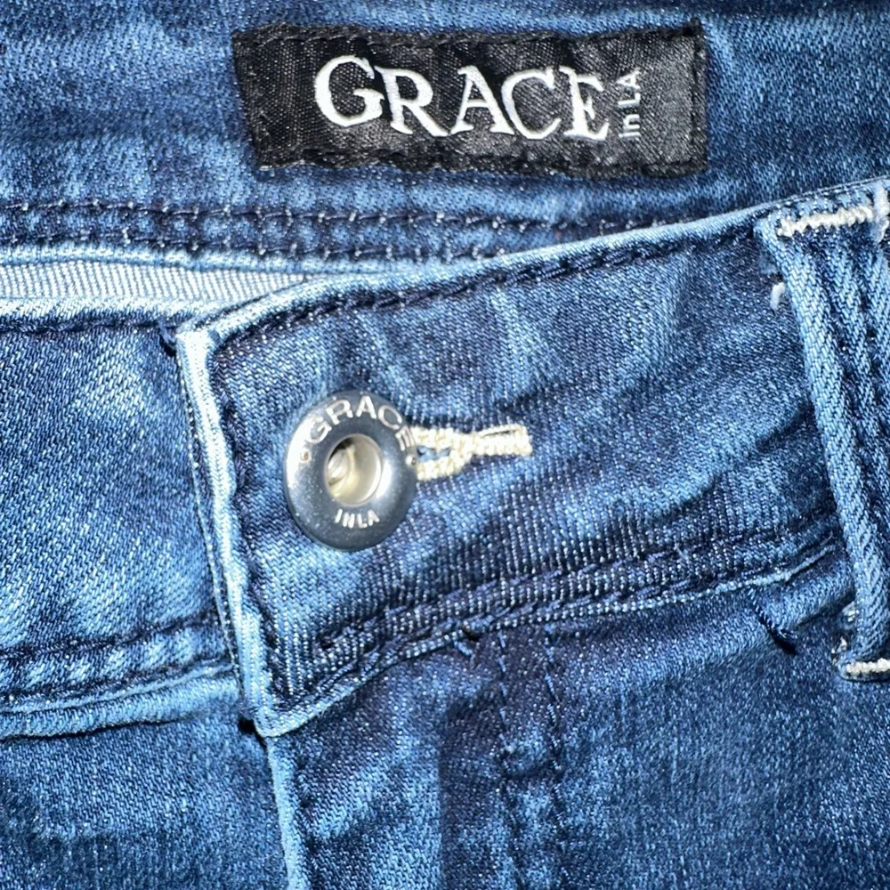 Grace Dark Blue Distressed Skinny Jeans